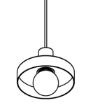 PSM LIGHTING - Suspension - Rond - Avec 1,5M De Câble Textile Et Arrêt De Câble À La Douille Noir - Blanc Int. / C