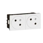 Legrand - Mos.Link prise 2x2P+T affl. 45°-4 mod blanc