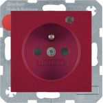 Berker - Wandcontactdoos met controle-LED Berkre S.1/B.3/B.7 rood, glanzend