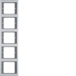 Berker - Plaque de recouvrement 5 postes pour montage vertical Berker K.5 Alu