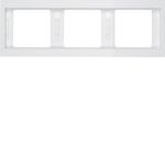 Berker - Plaque de recouvrement 3 postes pour montage horizontal Berker K.1 blanc polaire, brillant