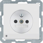 Berker - Prise de courant avec éclairage d'orientation LED Berker Q.1/Q.3 blanc polaire, velours