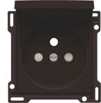 Afwerkingsset voor stopcontact met klapdeksel, penaarde en kinderveiligheid, inbouwdiepte 28,5 mm, dark brown