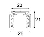 MODULAR - Pista track 48V surface profile 3m white struc