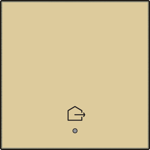 Set de finition avec lentille pour interrupteur simple connecté, symbole "quitter la maison", alu gold coated