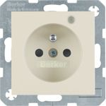 Berker - Wandcontactdoos met controle-LED Berker S.1/B.3/B.7 wit, glanzend