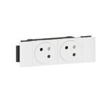 Legrand - Mos.Link prise 2x2P+T affl. soluclip 4 mod blanc