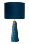 Lucide - EXTRAVAGANZA VELVET - Lampe de table - Ø 25 cm - 1xE27 - Turquoise