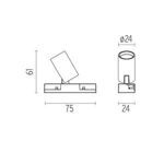 FLOS - LED SQUAD SPOT POWER LED 2,2W 3000K CRI80 314LM SPOT 15º