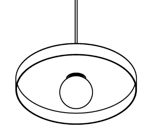PSM LIGHTING - Suspension - Avec 1,5M De Câble Textile Et Arrêt De Câble À La Douille Noir - Blanc Int. / Câble Te