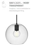 PSM LIGHTING - Suspension - Avec 2M De Câble Textile Et Arrêt De Câble À La Douille Laiton Satin / Transparent / C