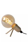 Lucide - PUKKI - Lampe de table - LED - E27 - 1x5W 2200K - Or Mat / Laiton