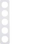 Berker - Plaque de recouvrement 5 postes Berker R.1 blanc polaire, brillant