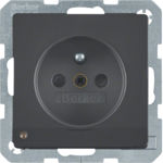 Berker - Prise de courant avec éclairage d'orientation LED Berker Q.1/Q.3 anthracite, velours