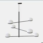 LEDS C4 - Coco 6 X E14 7 Black Steel, Aluminium, Polycarbonate Black, White