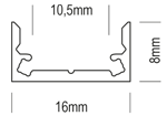 UNI-BRIGHT - Profiles Su-Line Low Kit 300 Cm Su-Line Low White + Cover + Endcaps