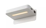 Lucide - ATKIN - Lampe de chevet - LED - 1x6W 2700K - Point rechargement USB - Blanc