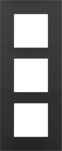 Niko Pure Bakelite® piano black triple plaque de recouvrement verticale (60 mm d'entraxe)