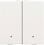 Bouton-poussoir double avec LED, Niko Home Control, white coated