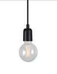 PSM LIGHTING - MAESTRO hanglamp - met 1m textielkabel en trekontlasting aan fitting zwart textuur / black