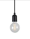 PSM LIGHTING - MAESTRO hanglamp - met 2m textielkabel en trekontlasting aan fitting zwart textuur / black