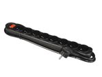 Velleman - Multiprise à 8 prises avec interrupteur & protection contre les surcharges - noir