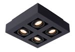 Lucide - XIRAX - Spot plafond - LED Dim to warm - GU10 - 4x5W 2200K/3000K - Noir