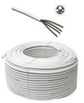 Flexibele kabel voor aansluiting RGBW Leds 4x0,5+0,75 mm² -Wit