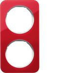 Berker - PLAQUE DE RECOUVREMENT 2 POSTES R.1 ACRYL ROUGE