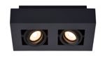 Lucide - XIRAX - Spot plafond - LED Dim to warm - GU10 - 2x5W 2200K/3000K - Noir