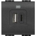Bticino - LL chargeur USB A+C-3A-2 mod anthracite