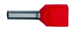KLAUKE - Geisoleerde dubbele adereindhuls 2x1 rood L=8mm