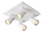 Lucide - SIRENE-LED - Spot plafond Salle de bains - Ø 10 cm - LED Dim. - GU10 - 4x5W 3000K - IP44 - Blanc