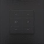 Commande de moteur double avec LED, Niko Home Control, Bakelite® piano black coated