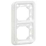 Legrand - Artic plaque 2 postes vert. 71 mm blanc antibact.