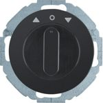 Berker - Interrupteur rotatif pour store 1 pôle avec enjoliveur pour série R.classic - noir brillant