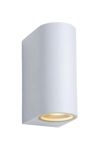 Lucide - ZORA-LED - Spot mural Extérieur - LED Dim. - GU10 - 2x5W 3000K - IP44 - Blanc