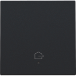 Set de finition avec lentille pour interrupteur simple connecté, symbole "quitter la maison", black coated