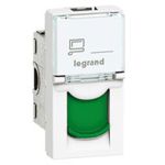 Legrand - RJ45 cat 6A UTP 1 module verticaux LCS² Mosaic couleur vert