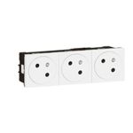 Legrand - Mos.Link prise 3x2P+T affl. soluclip 6 mod blanc