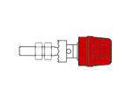 Velleman - 4mm aansluitklem met geisoleerde kop / rood (pk10a)