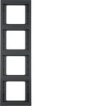Berker - Plaque de recouvrement 4 postes pour montage vertical Berker K.1 anthracite, mat