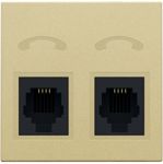 Afwerkingsset voor telefooncontactdoos met 2 RJ11-contacten in parallel, alu gold coated