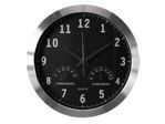 Velleman - Horloge murale en aluminium avec thermomètre & hygromètre - ø 35.5 cm