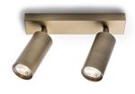 LUMINELLO - spot double base rectangulaire socket gu10 230v rubbed brass