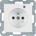 Berker - Prise de courant avec LED de contrôle Berker S.1/B.3/B.7 blanc polaire, mat