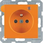 Berker - Prise de courant avec LED de contrôle Berker S.1/B.3/B.7 orange, brillant