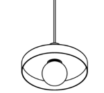 PSM LIGHTING - Hanglamp - Rond - Met 1,5M Textielkabel En Trekontlasting Aan Fitting