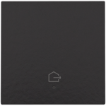 Bouton-poussoir simple avec LED, Niko Home Control, quitter la maison, Bakelite® piano black coated