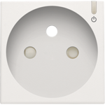 Niko, finition pour prise de courant connectée et commutable avec broche de terre et bouton de commande, blanc